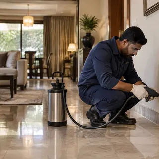 Post-construction termite drilling treatment