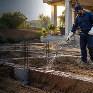 Pre-construction anti-termite soil treatment